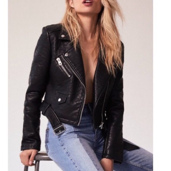 URBAN OUTFITTERS VEGAN LEATHER JACKET - Picture 4 of 5